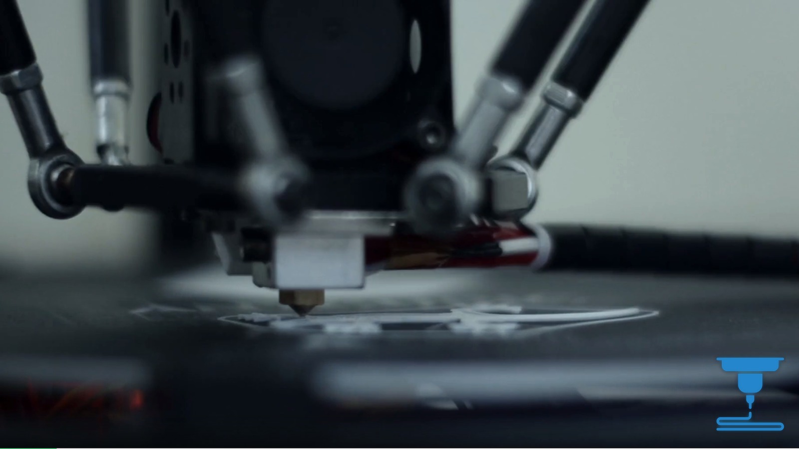 A 3D printer extruding filament during a custom print.