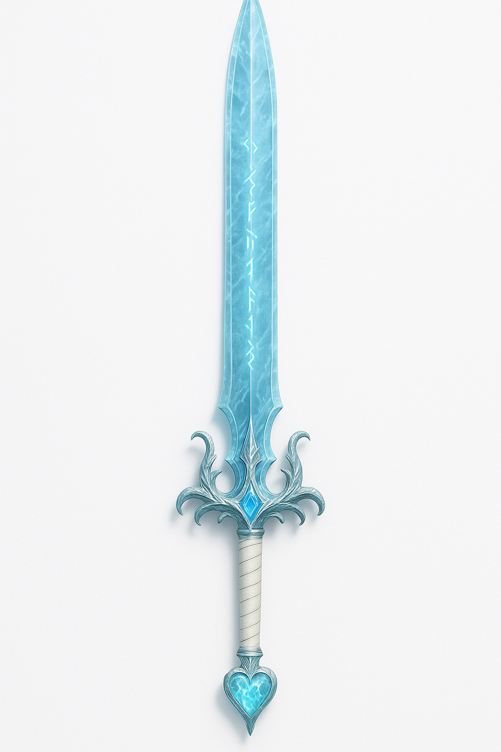 Mythical Frostheart Fang Sword, Fantasy Sword Model for 3D Printing