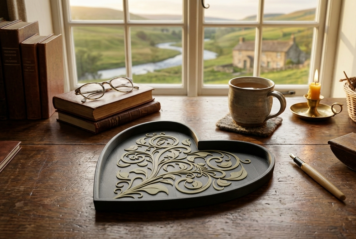 Vintage Floral Heart Tray | Digital Download