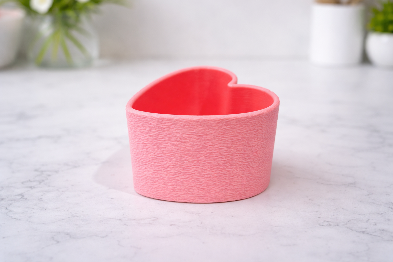 Heart Shaped Desk Organiser Set – Pen, Makeup Brush Holders with Heart Tray (Set of 3)