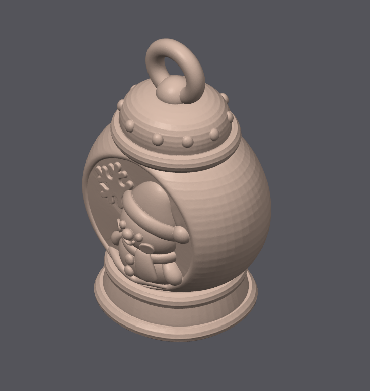 Snowflake Lantern Globe STL – Smiling Snowman Christmas Ornament