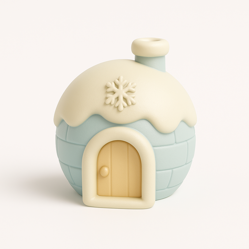 Pip the Penguin & Igloo Cottage STL Set – Cute Christmas Village Figurines