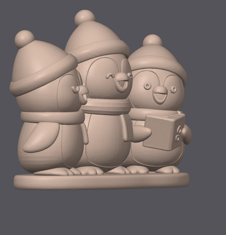 Penguin Choir STL – Christmas Ornament Trio for Festive Displays (Digital Download)