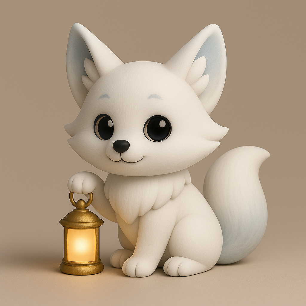 Frosty the Lantern Fox STL – Cute Christmas Winter Figurine (Digital Download)