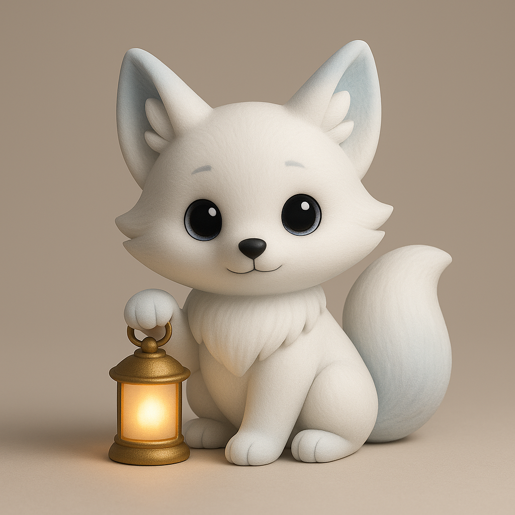 Frosty the Lantern Fox STL – Cute Christmas Winter Figurine (Digital Download)