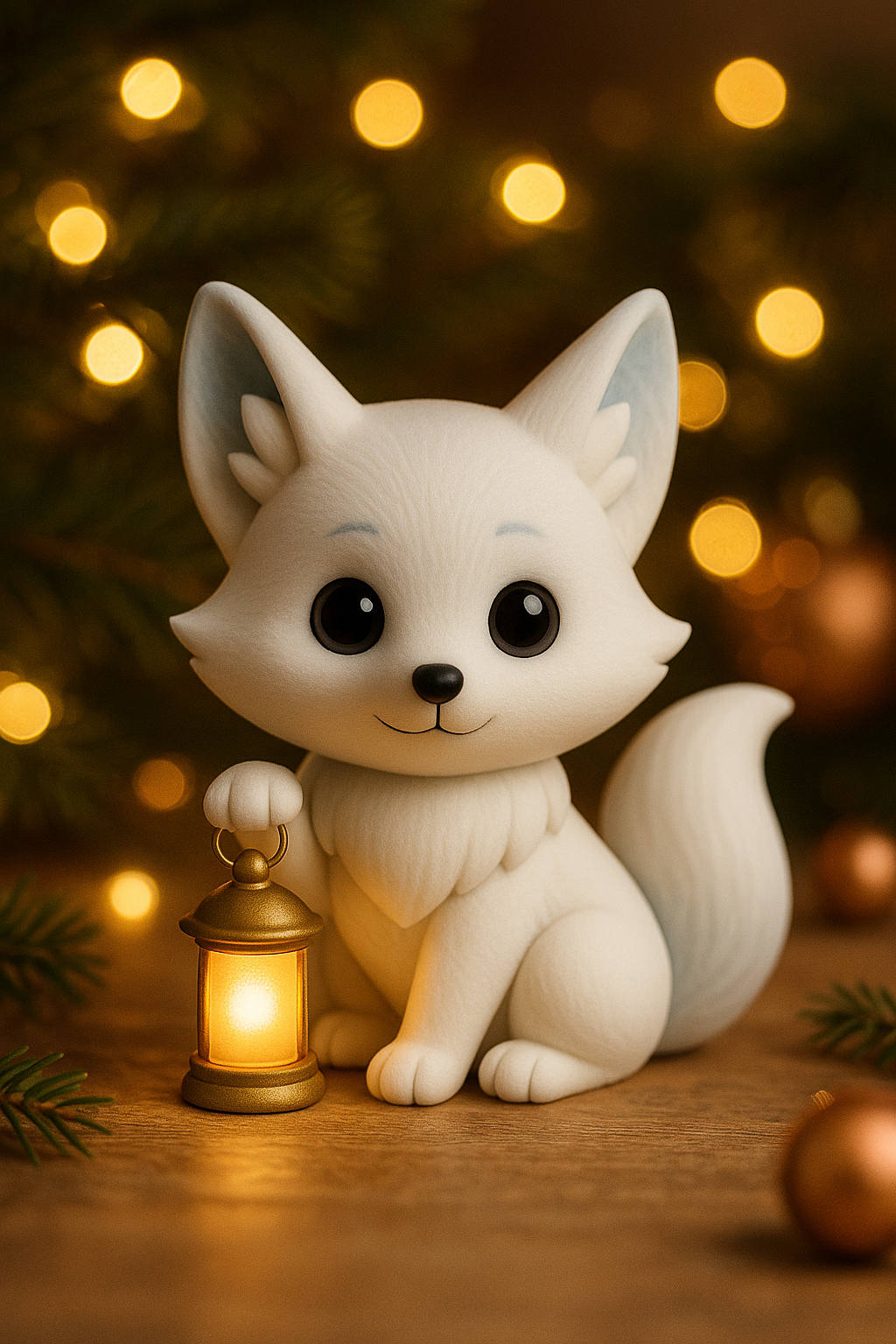 Frosty the Lantern Fox STL – Cute Christmas Winter Figurine (Digital Download)