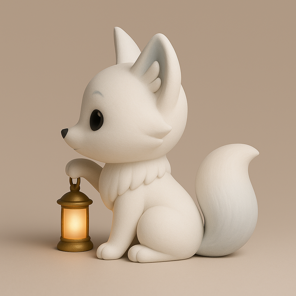 Frosty the Lantern Fox STL – Cute Christmas Winter Figurine (Digital Download)