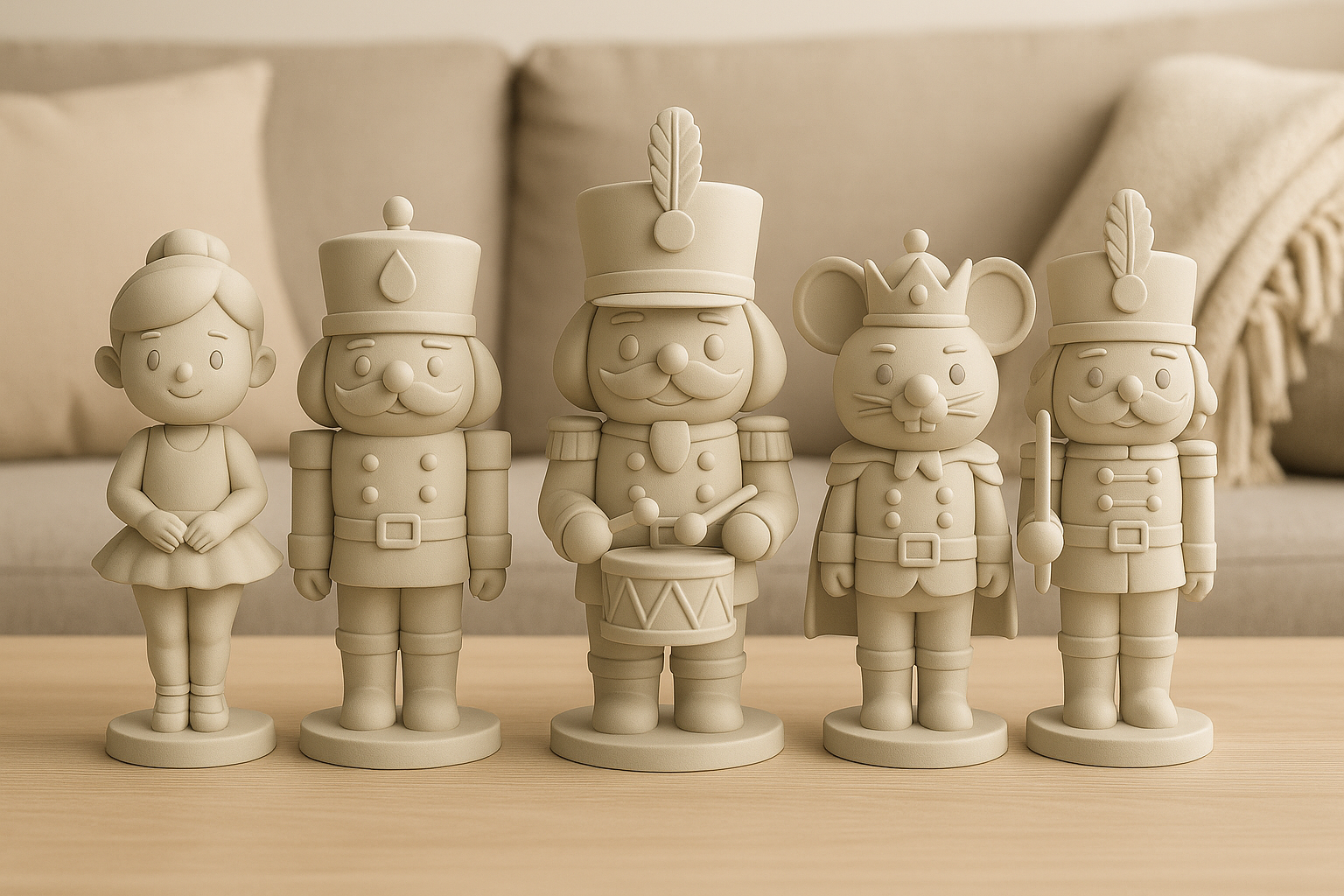 Nutcracker Christmas Bundle STL – 5 Holiday Figurines (Digital Download)