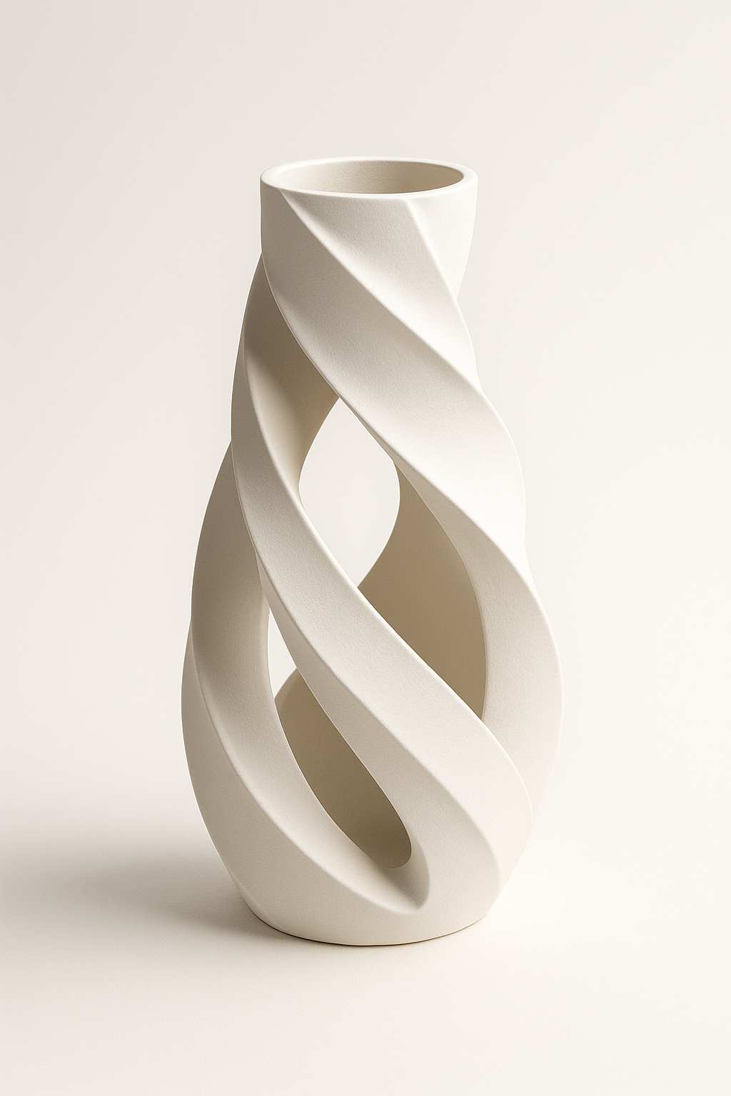 Helix Drift Sculptural Vase 3D Print Model – Minimalist Twisted Spiral Statement Decor
