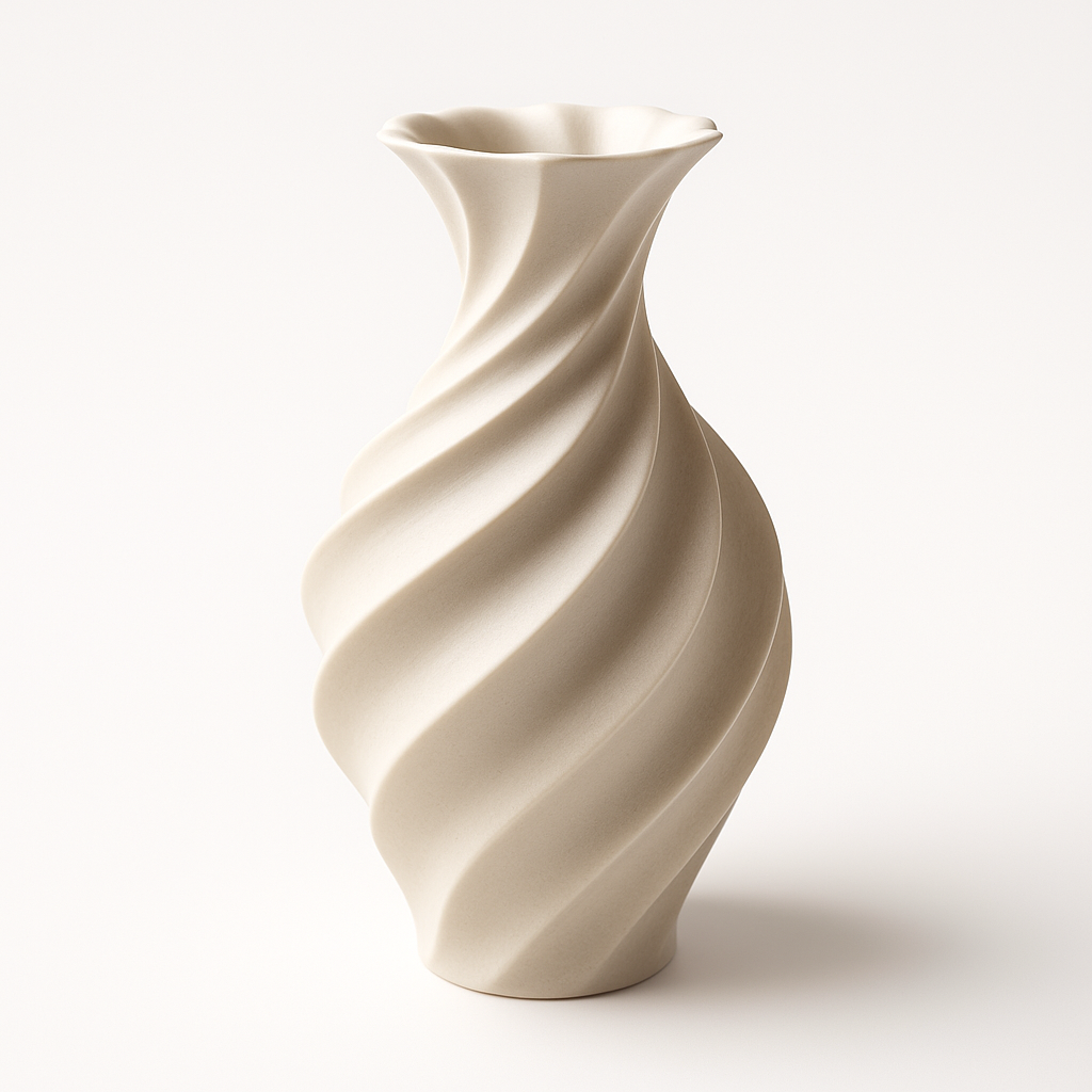 Twist Bloom Vase 3D Print Model – Modern Spiral Sculptural Statement Decor