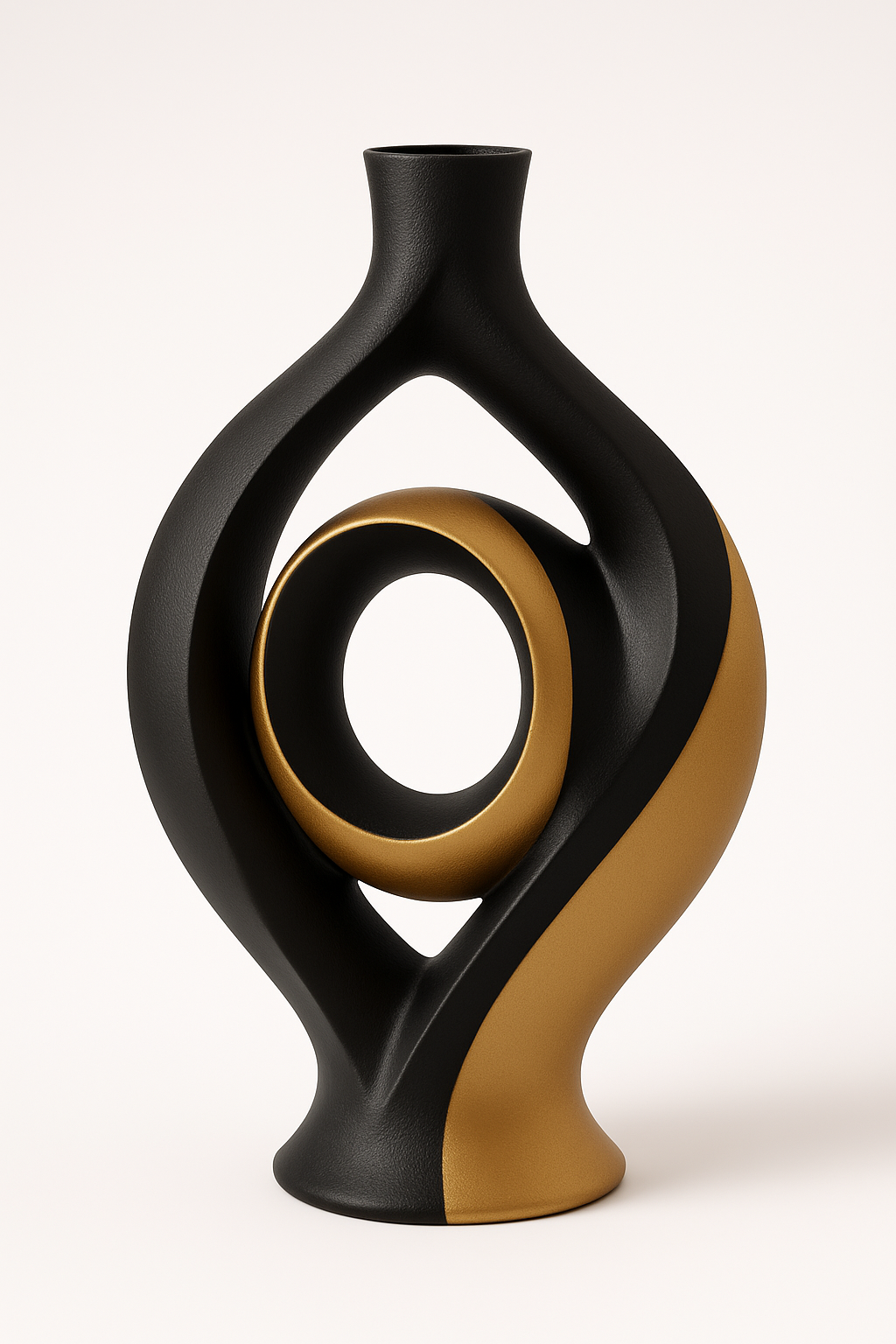Void Balance Vase 3D Print Model – Modern Loop Sculptural Decor (Inner Ring Design)