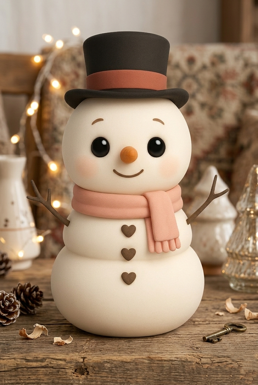Puff the Snowman Ornament 3D Printable Winter Figurine