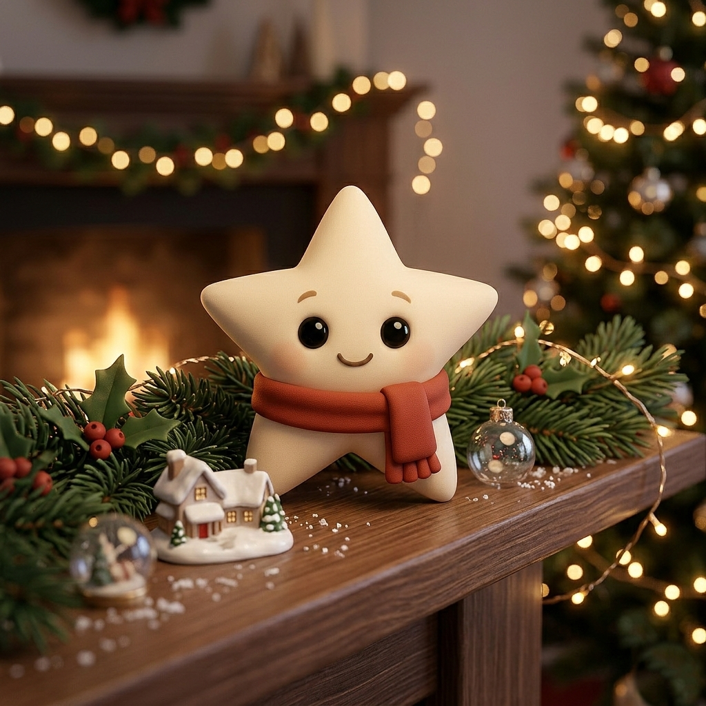 Starbright the Shining Star 3D Printable Ornament Winter Figurine
