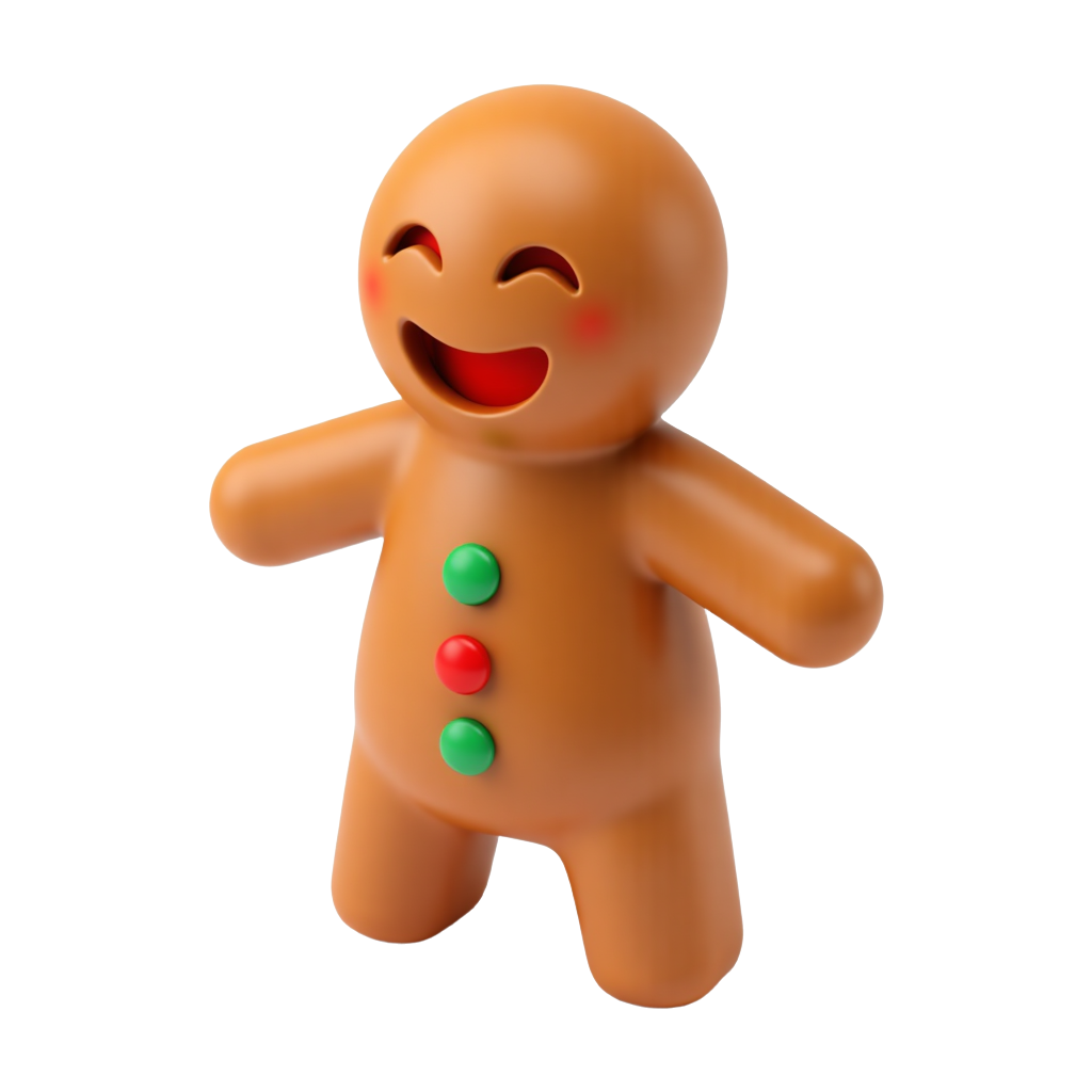 Cute Gingerbread Man Ornament, Christmas Character, Festive Holiday Figure