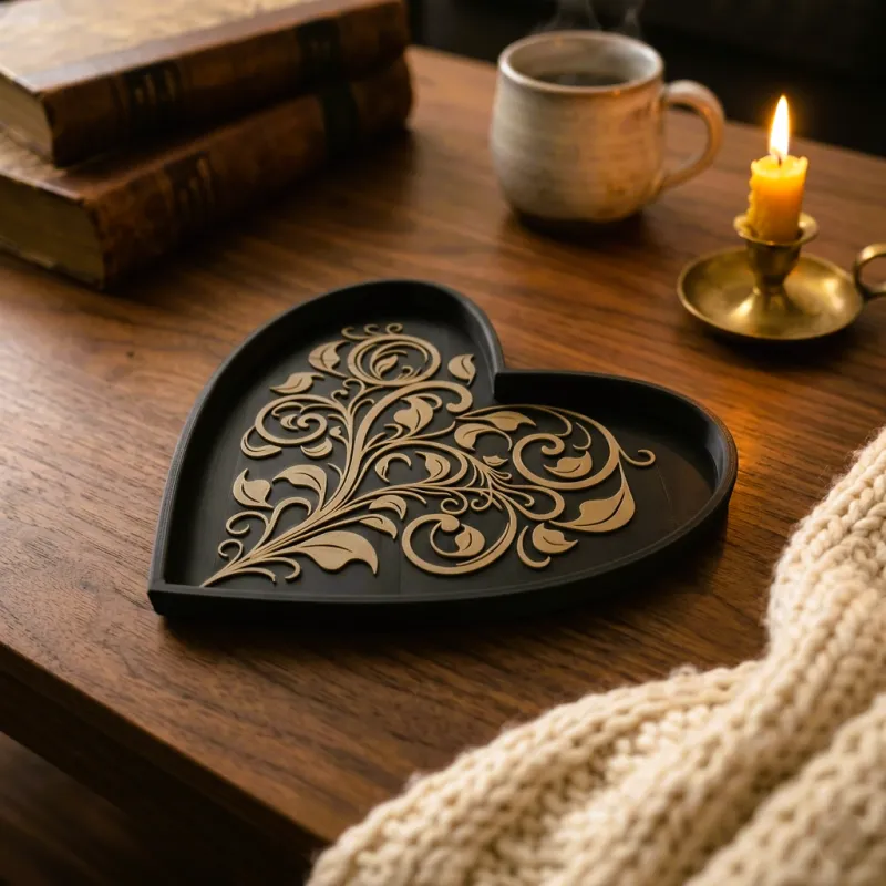 Heart Catchall Tray — Vintage Floral Trinket Dish