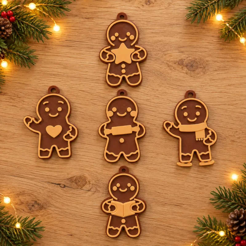 Gingerbread Friends – Christmas Tree Decoration Set of 5
