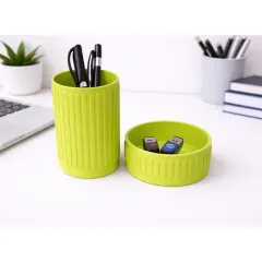 Desk-Organiser-Set-Embossed-Ribbed-Pattern_Apple_Green