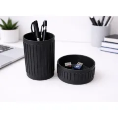 Desk-Organiser-Set-Embossed-Ribbed-Pattern_Black
