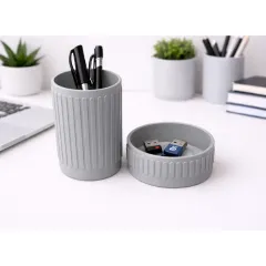 Desk-Organiser-Set-Embossed-Ribbed-Pattern_Grey