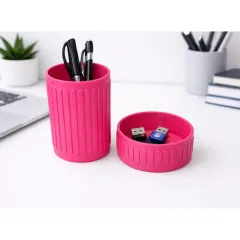 Desk-Organiser-Set-Embossed-Ribbed-Pattern_Hot_Pink