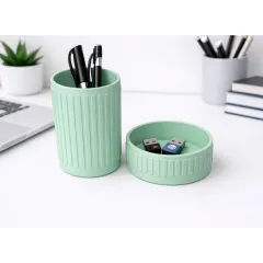 Desk-Organiser-Set-Embossed-Ribbed-Pattern_Mint_Green