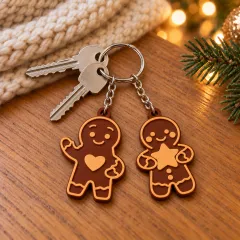 Gingerbread-keyring-with-interlocked-house-keys