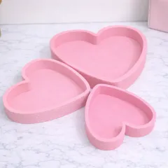 HeartOrganiserSetofTraysLightPink