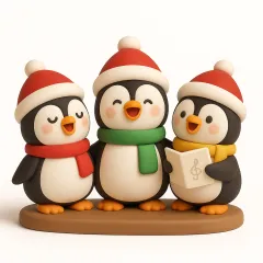 Penguin_Choir_Cute_Christmas_Ornament_Render_1000x1000