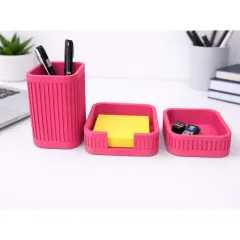 Ribbed_Desk_Organiser_Set_Hot_Pink
